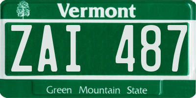 VT license plate ZAI487