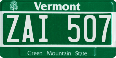 VT license plate ZAI507