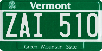 VT license plate ZAI510