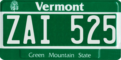 VT license plate ZAI525