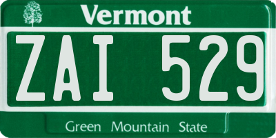 VT license plate ZAI529