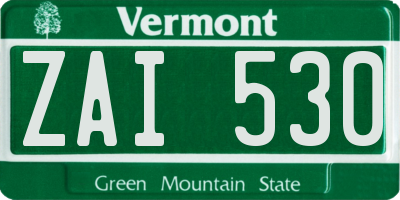 VT license plate ZAI530