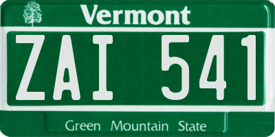 VT license plate ZAI541
