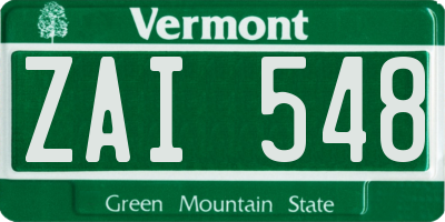 VT license plate ZAI548