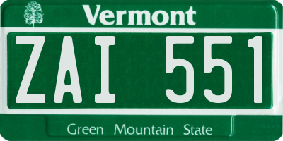 VT license plate ZAI551