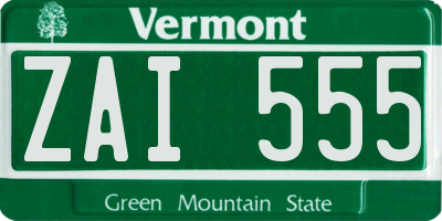 VT license plate ZAI555