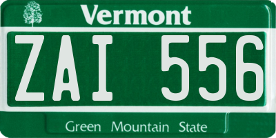 VT license plate ZAI556