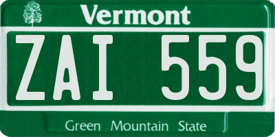 VT license plate ZAI559