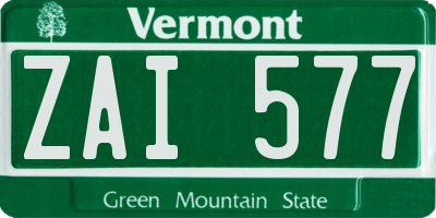 VT license plate ZAI577