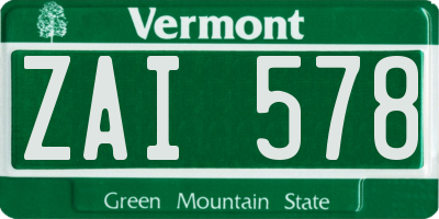 VT license plate ZAI578
