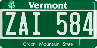 VT license plate ZAI584