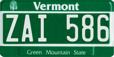 VT license plate ZAI586