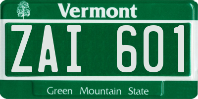 VT license plate ZAI601