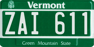 VT license plate ZAI611