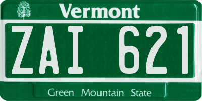 VT license plate ZAI621