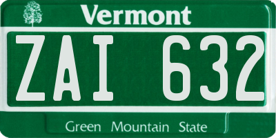 VT license plate ZAI632