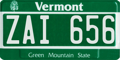 VT license plate ZAI656
