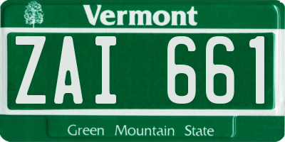 VT license plate ZAI661
