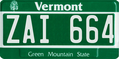 VT license plate ZAI664