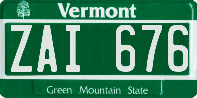 VT license plate ZAI676