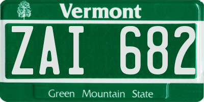 VT license plate ZAI682