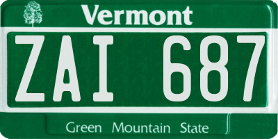 VT license plate ZAI687