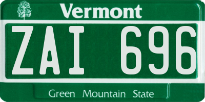 VT license plate ZAI696
