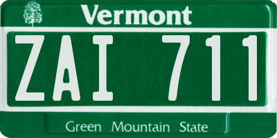 VT license plate ZAI711