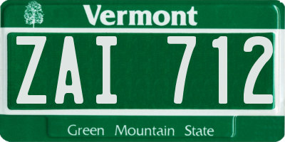 VT license plate ZAI712