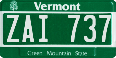 VT license plate ZAI737