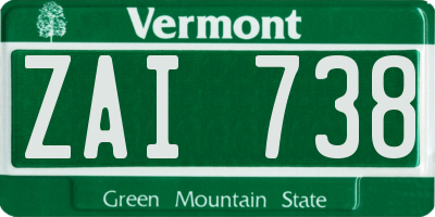 VT license plate ZAI738