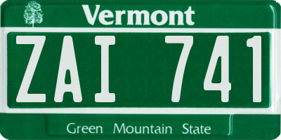 VT license plate ZAI741