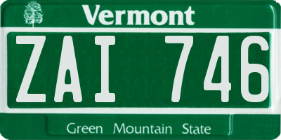 VT license plate ZAI746