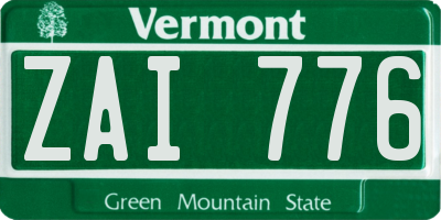 VT license plate ZAI776
