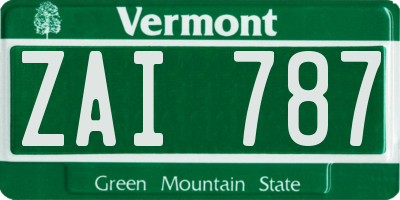 VT license plate ZAI787