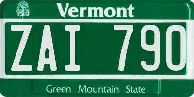 VT license plate ZAI790
