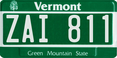 VT license plate ZAI811