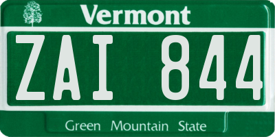 VT license plate ZAI844