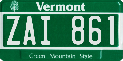 VT license plate ZAI861