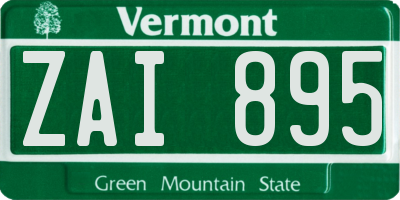 VT license plate ZAI895