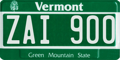 VT license plate ZAI900