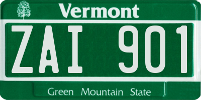 VT license plate ZAI901