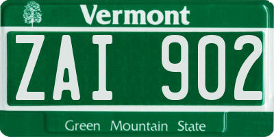 VT license plate ZAI902