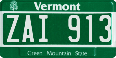 VT license plate ZAI913