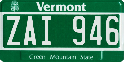 VT license plate ZAI946
