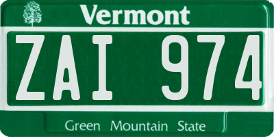 VT license plate ZAI974