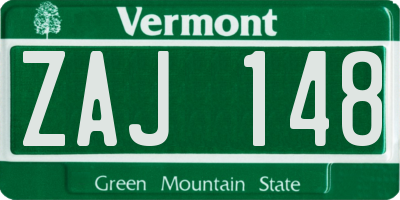 VT license plate ZAJ148