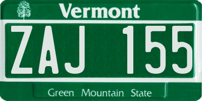 VT license plate ZAJ155