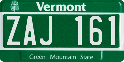 VT license plate ZAJ161