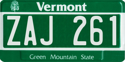 VT license plate ZAJ261